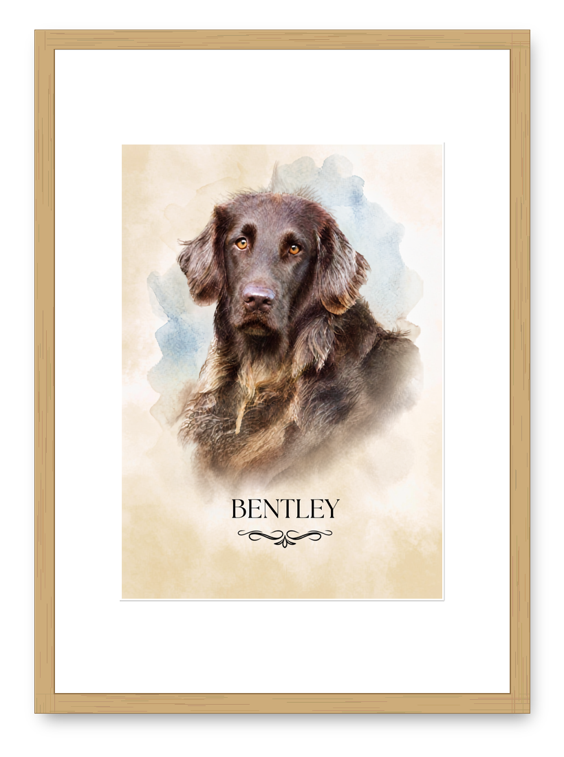 Bentley portrait in an oak frame